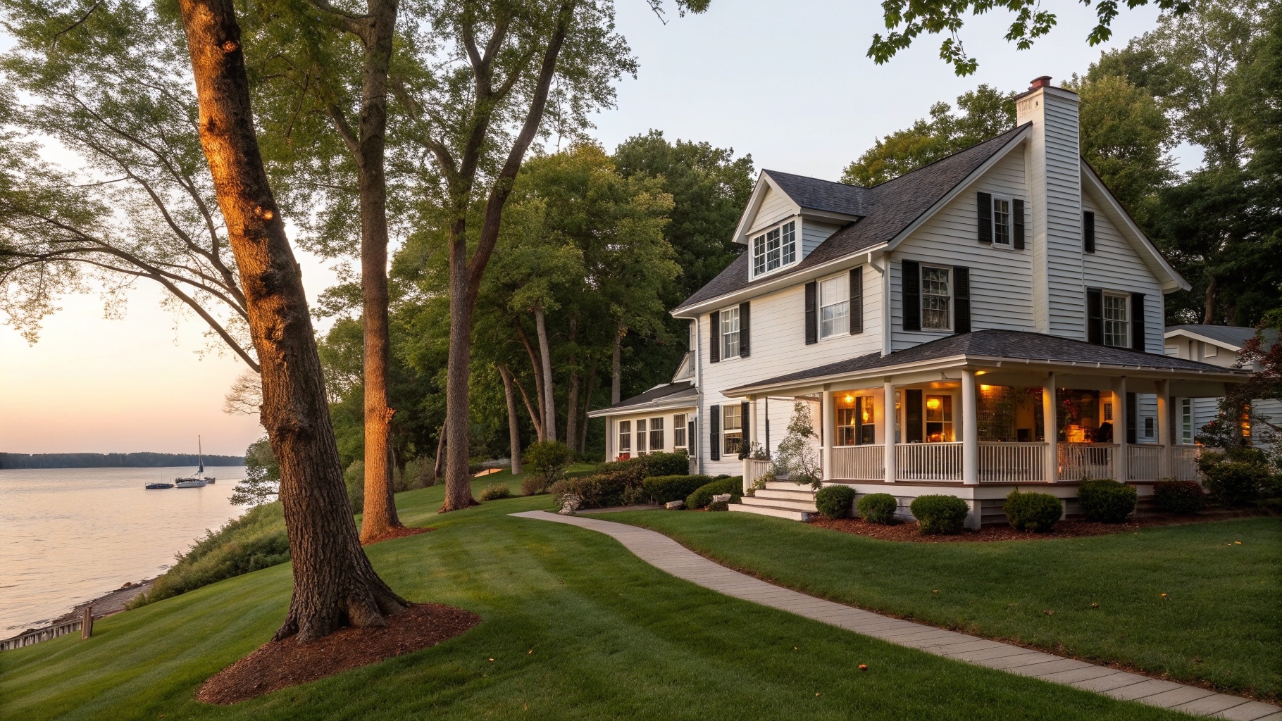 Residential home near Pewaukee Lake shoreline in Pewaukee, Wisconsin — lakeside pest control service area