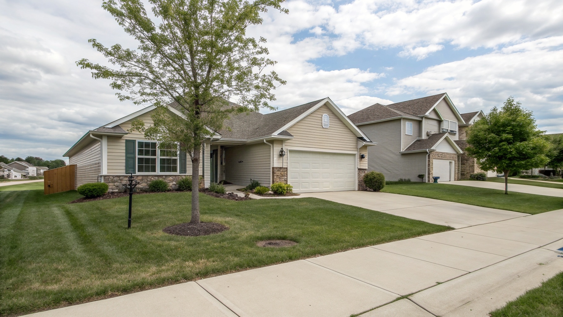 Suburban family home in a New Berlin, Wisconsin neighborhood near former farmland — pest control service area